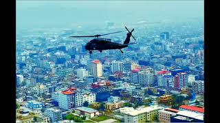 UH-60 flying over beautiful Kabul city...