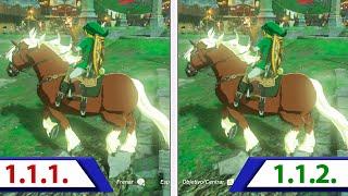 Zelda Tears of the Kingdom  Patch 1.1.2 vs 1.1.1  Framerate Comparison
