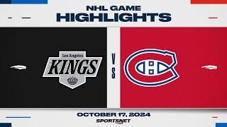 NHL Highlights  Kings vs. Canadiens - October 17 2024