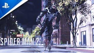 Riding a bike as Venom in Marvels Spider-Man 2 PS5 Free Roam
