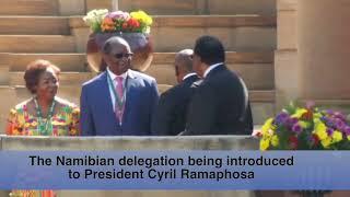 Namibian President Hage Geingob on the State visit to South Africa Union Buildings 20 April 2023
