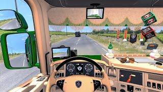Euro Truck Simulator 2 v1.38 - Scania RJL Tuning + V8 Sound + Skin + Interior Paintable Krone