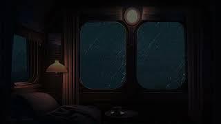 Journey to Tranquility overnight in a train lounge listening to the sound of rain on window ️