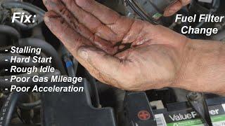 How to Change the Fuel Filter in your Car Toyota GM Honda - Car Runs Rough