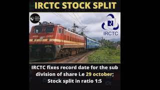 IRCTC share Split Date IRCTc subdivision into 5 share Record Date 29 October