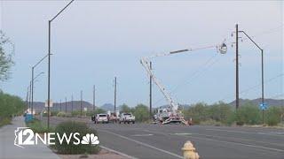 Crews continue repairs on power poles in Phoenix after weekend storms