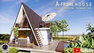 A-FRAME  SMALL MODERN TROPICAL HOUSE  TINY HOUSE DESIGN  BOHO - BOHEMIAN INTERIORS  Q Architect