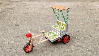 How To Make Matchbox Cycle Rickshaw  DIY Matchbox Cycle Rickshaw