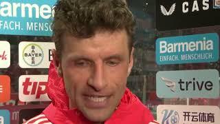 Thomas Müller Sauer Interview nach dem Spiel Leverkusen  FC Bayern 30 10.02.2024