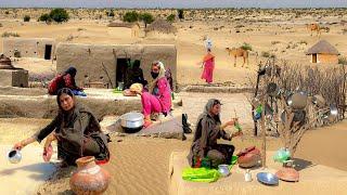 Desert Women Morning Routine In Hot Summer Pakistan  Village Life Pakistan  Desert Village Food