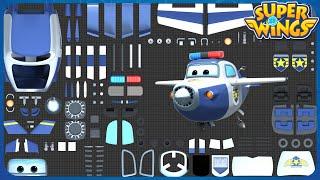 Superwings Speed Build Police team Paul Kim Badge  Assembly  Super wings toys