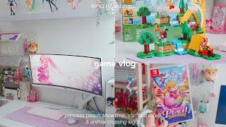game vlog   princess peach showtime stardew valley & animal crossing legos