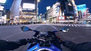 uncut Tokyo 4K Night Ride to Shibuya GoPro Motorcycle POV Night Drive Japan