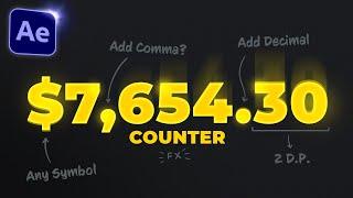 Animate Numbers in After Effects - How to add commas decimals & symbols