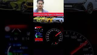 Yaris GR Vs Civic Type R Vs Elantra N 60-130 mph acceleration compilation