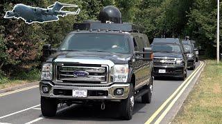Security vehicles arrive ahead of Bidens visit to London  