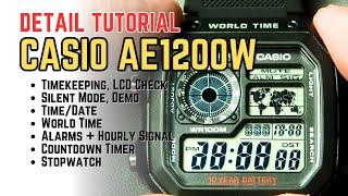 Casio AE1200 Complete Setting Tutorial how to use all the functions LCD check mute timer etc