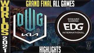 DK vs EDG Highlights ALL GAMES  Worlds 2021 GRAND FINAL  Damwon KIA vs Edward Gaming