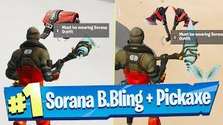 Find the Back Bling and Pickaxe hidden in Chaos Rising Loading wearing the Sorana Outfit - Fortnite