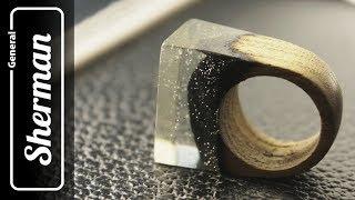 Wooden and charcoal epoxy ring #diy