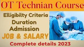 OT technian course  OT technician 2 years diploma updates 2023