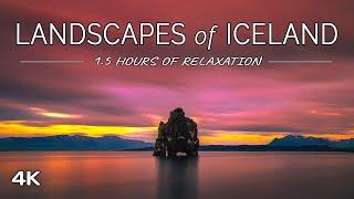 Landscapes of Iceland 1.5 HOURS of Nature Sceneries with Relaxing Music 4K UHD Video