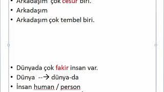 Turkish Adjectives  Example Turkish Sentences