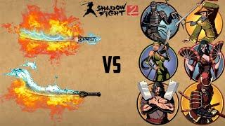 Fire & Water Composite Sword Vs Fire & Lightning Composite Vs All Bosses Shadow Fight 2