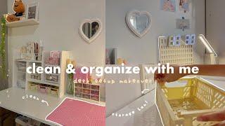 clean & organize my desk with me  desk setup makeover aesthetic  shopee haul