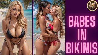 Hot Babes in Bikinis at a Tropical Beach Party AI Lookbook 4K
