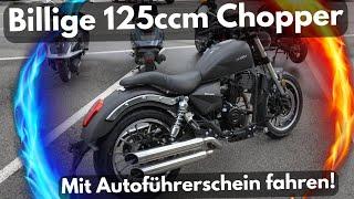 125ccm BILLIGER CHINA CHOPPER B196 - MIT AUTO-FÜHRERSCHEIN Motorrad 2024 Luxxon Silverglide 125ccm