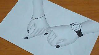 Holding Hands pencil sketch  el ele tutuşarak kalem kroki @widesh