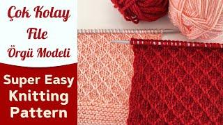 Çok Kolay File Örgü Modeli - Super Easy Knitting Pattern #knitting pattern