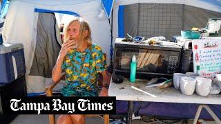 Hurricane victims pitched tents beneath a bridge. Then they had to go.