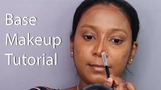 Base Makeup Tutorial For Beginners  How To Contour Your Face?  Step By Step Base Makeup In Hindi