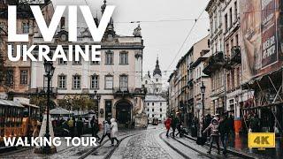 LVIV - UKRAINE  Walking Tour  60 fps - 4K - December 2023