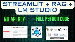 Opensource LLM No API Key RAG chatbot with Streamlit  FAISS Langchain LM Studio Python code