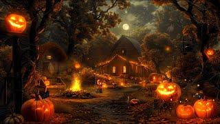  Halloween Holiday  Cozy Autumn Village  Sounds Crackling Fire Pumkin Nature SoundsleepRelax