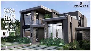 House Design  Modern House Design  11x19m 2 Storey  4 Bedrooms