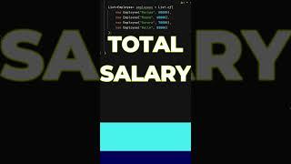 Total Salary Java 8 Stream API practice programs #shorts #java #trending #programming #coding