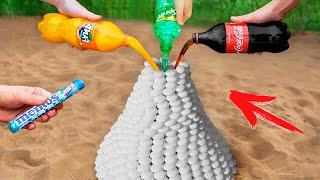 Coca-Cola Fanta Sprite vs Mentos Volcano  Best Coke Experiment