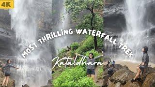 KATALDHAR WATERFALL - Most Thrilling Hidden Trek In Lonavala  4k Best Monsoon Trek कातळधर धबधबा