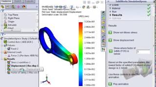 01 SimulationXpress   09 Interpreting Results   Stress and Dlsplacement