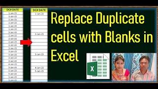 Eliminate Duplicate Cells in Excel Replace with Blanks Tutorial#excel