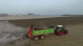 Fendt 828 Vario  Strautmann Streublitz  Kompost streuen  Luftaufnahmen