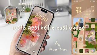 iOS16 aesthetic customization lock screen widgets icons tutorial  spring theme