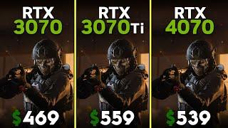 RTX 3070 vs RTX 3070 Ti vs RTX 4070  Ryzen 5 7600  Tested in 15 games