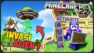 Aku Upgrade Semua Peralatan ke NETHERITE & Renovasi UFO   Minecraft Survival Indonesia S2 #22