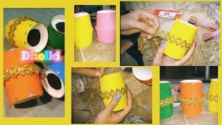 DIY Dholki  How To Make Dholki With Icecream Cup  DIY Dholak With Cups At Home   Handmade Dholak