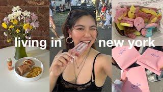 Living Alone in NYC  trying bonbon swedish candy huge clothing haul music festival